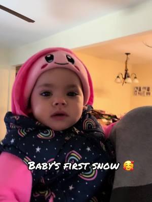 She absolutely loves it!!! If she wasn’t just sick I would’ve let her play as long as she wanted but not while she’s getting over this virus. I felt so bad telling her no, she’s never opened the door like that for anything else! broke my heart 🥺 #babysfirstsnow #snow #snowman #city #sickdays #icy #toddler #14months #singlemom #babysfirst 