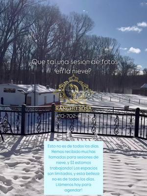 Esto no es de todos los días. Hemos recibido muchas llamadas para sesiones de nieve, y SI estamos trabajando! Los espacios son limitados, y esta belleza no es de todos los días. Llámenos hoy para agendar! 410-702-0802 #ranchososa