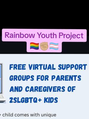 Are you a parent/caregiver of 2slgbtq+kid? Perhaps you have questions or want to know how to help the youth that you care for. @RainbowYouthProject Has FREE virtual support groups for parents and caregivers of 2slgbtq+kids. I encourage you to take advantage of these support groups as unaliving rates continue to rise with our 🏳️‍🌈🏳️‍⚧️ youth. Get the support you need so that you can support the youth. ❤️🧡💛💚💙💜🩵🤍🩷 *Don't forget their Oklahoma city office is still looking for clothes to fill the closet, see pinned video for more information* ❤️🧡💛💚💙💜🩵🤍🩷 🏳️‍🌈✊🏼🏳️‍⚧️ #rainbowyouthproject    #protecttranskids #2slgbtqiayouth  #parentsoftranskids #parentsoflgbtqiachildren  #translivesmatter #blacktranslivesmatter #blm #lgbtqiaplus #lgbtq #human #lgbtqiarights #pineapplepeace🍍✌️#pineapplepeacemovement     #lesbiansoftiktok #fem #masc #stud #stem #gay #transboy #transgirl #fluidlove #mentalhealthadvocate  @Beck @🏳️‍⚧️💙Tee💙🏳️‍⚧️ @MrChris @Lance 