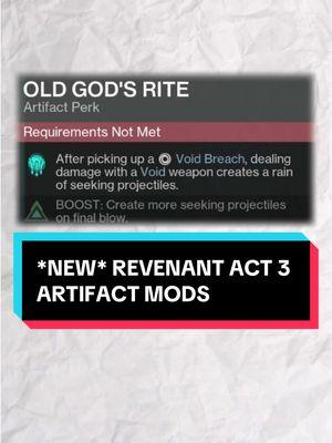 NEW REVENANT ACT 3 ARTIFACTS MODS #gsxrclyde #destiny2 #destiny2clips #destiny2clip #destiny2tiktok #destiny2revenant #destiny2info #destiny2news #destiny2important #twitch #streamer 