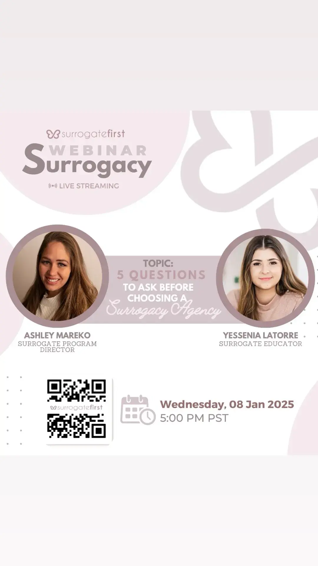 Starting your surrogacy journey can feel overwhelming, but choosing the right agency is key! 🌟 Join us for a webinar on the 5 essential questions to ask before selecting a surrogacy agency. Get the insights you need to make an informed, confident decision. 💡 👉 Register now: https://bit.ly/5questionsSF #SurrogacyJourney #SurrogateFirst #SurrogacySupport #SurrogacyWebinar