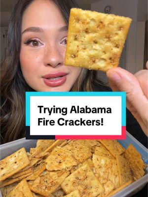 Trying Alabama fire crackers for the first time! #alabamafirecrackers #firecrackers #homemadesnacks #easysnacks #saltysnacks