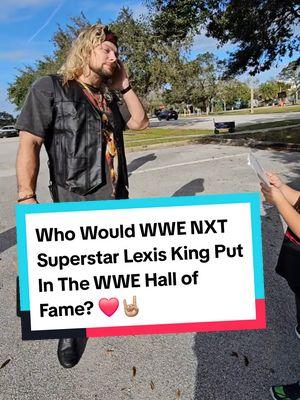 Throwback to the time I asked @WWE NXT  Superstar Lexis King who he would put in the @WWE Hall of Fame. #lexisking #brianpillman #WWE #wwenxt #wwefan #prowrestling #worldwrestlingkid #fyp #fypシ 