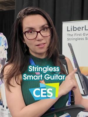 This SMART GUITAR from @LiberLive Store is stringless and might be my new calling?? #ces2025 #weirdtech #smartmusic #musictech 