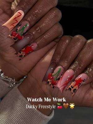 Watch Me Work 🍒🤎🌟🫧  #viral #nailtech #nailsoftiktok #CapCut #nailtok #watchmework #nails #nailvideos #cherrynails #cheetahnails 