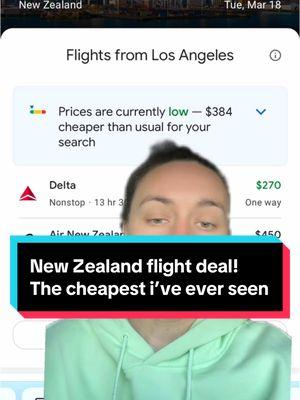 #greenscreen 🚨New Zealand flight deal! This is the cheapest flight I’ve ever seen! #newzeland #cheaptravel #cheapflight #budgettravel #Auckland #flightdeal #international #travel #deltaairlines #alert #didyouknow #timesensitive #travelbudget #explore #explorenewzealand #isnewzealandsafe #go #marchtravel #besttimetovisitnewzealand #besttimetovisit 