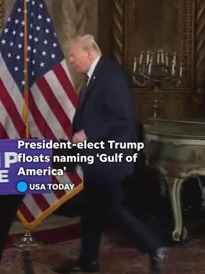 "We're going to be changing the name of the Gulf of Mexico to the Gulf of America." President-elect Donald Trump revealed his proposition to change the Gulf of Mexico's name, but did not specify when or how he intends to make the change. #DonaldTrump #GulfofMexico