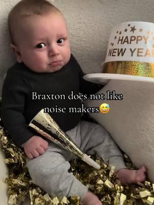 I’m also recovering from bronchitis and could barley blow the noise maker😂😅 #10weeks #newyears #babyboy #newmom #newborn #postpartum #firsttimemom #momtok #MomsofTikTok 