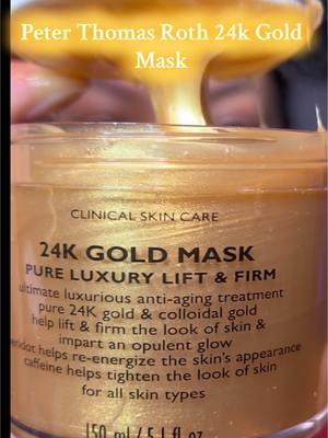 Serving ✨golden hour✨ skin vibes with the Peter Thomas Roth 24k Gold Mask 💛 @Peter Thomas Roth Labs #GoldenGlow #SkincareLuxury #SelfCareGoals #24kgold #peterthomasroth #luxuryskincare #fyp 