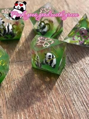 Thinking of adding these to the shop. Should I? 🤔 #panda #pandas #pandasoftiktok #panda🐼 #cherryblossom #customdice #diceofinstagram #dice #resin #resinart #dicegoblin #dicemaking #diceset #dicecollection #etsyshop #etsysellersofinstagram #dnd #handmade #handmadedice #handmadewithlove #dicetok #dicetok#dndtiktok   #dicewench dicewench.Etsy.com  #pinkgoesgoodwithgreen 