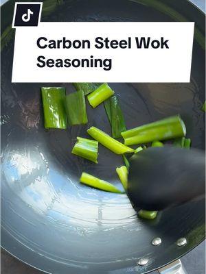 How to season a new carbon steel wok. Watch until the end for our secret green onion trick and find our best-selling dragon wok for only $99 in our shop now.  Why use green onions to season a carbon steel pan or wok? Green onions are a classic choice for seasoning carbon steel and the one we recommend most for the following reasons:  1) They help evenly distribute heat and oil around the pan for an better coating  2) They're low in starch and protein, which helps minimize sticking 3) They have a low water content so they won't sweat, which would cause the oil to pop and sputter #zwilling1731 #zwilling #carbonsteel #carbonsteelseasoning #carbonsteelcare #carbonsteelwok 