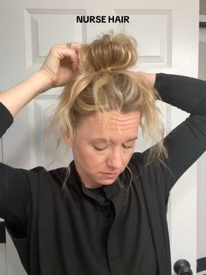 Nurse hair in less than three minutes #nurse #nursehair #hairstyle #nurselife #fyp #nursetok #nursesoftiktok #easyhairstyles #hairtutorial 