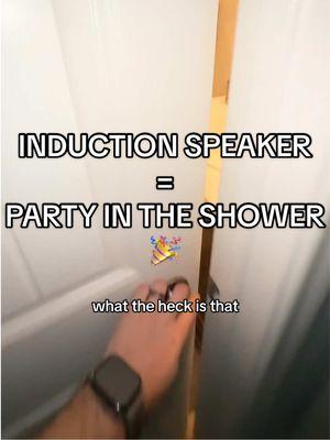 Want a fun experience in the shower? ONE WORD “INDUCTION”🔊🔥 #showerspeaker #inductionspeaker #viralspeaker 