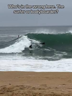 The classic battle between surfers and bodyboarders… #fyp #foryou #surf #surfing #waves #bigwaves #shorebreak #bodyboarding #surftok #wedge 