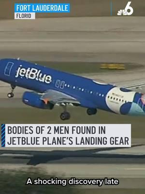 A shocking discovery! ✈️⁠ ⁠ Two men were found dead inside the landing gear compartment of a JetBlue airplane in South Florida after a flight arrived from New York City late Monday, according to the airline. ⁠ ⁠ Authorities could be seen combing the scene early Tuesday morning. They offered details in the afternoon, but some of the bigger questions remained unanswered. ⁠ ⁠ #jetblue #nyc #fortlauderdale #plane