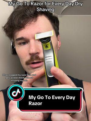 This is truly the game changer, if you dont already have one its linked in my Tiktok shop! #razor #norelco #oneblade #mustache #shaving #TikTokShop 