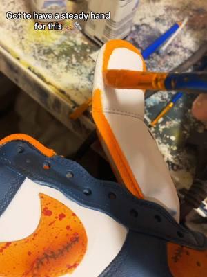 Steady hands = Clean Customs #customsneakers #ikisscustoms #artist #sneakerartist #creating #artistsoftiktok #fyp 