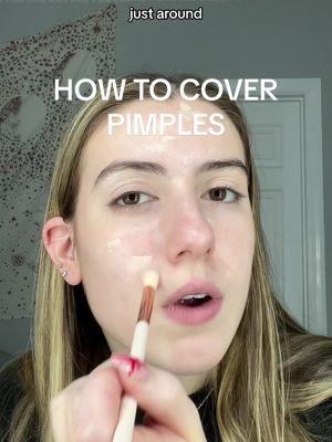 how to cover up pimples! #makeuptutorial #coveringacne #makeuphack #beginnermakeup @r.e.m. beauty @Rare Beauty 