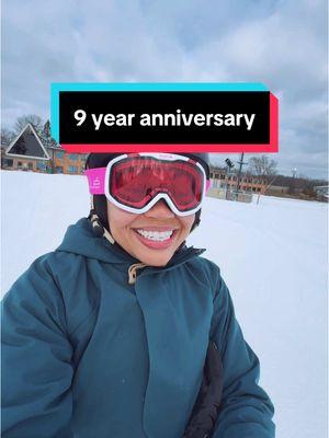 Marriage is sorta like skiing in a way. Or maybe not? Either way, we had such a good time laughing at ourselves haha! #fyp #firsttimeskiing #skitrip #anniversary #marriagehumor 