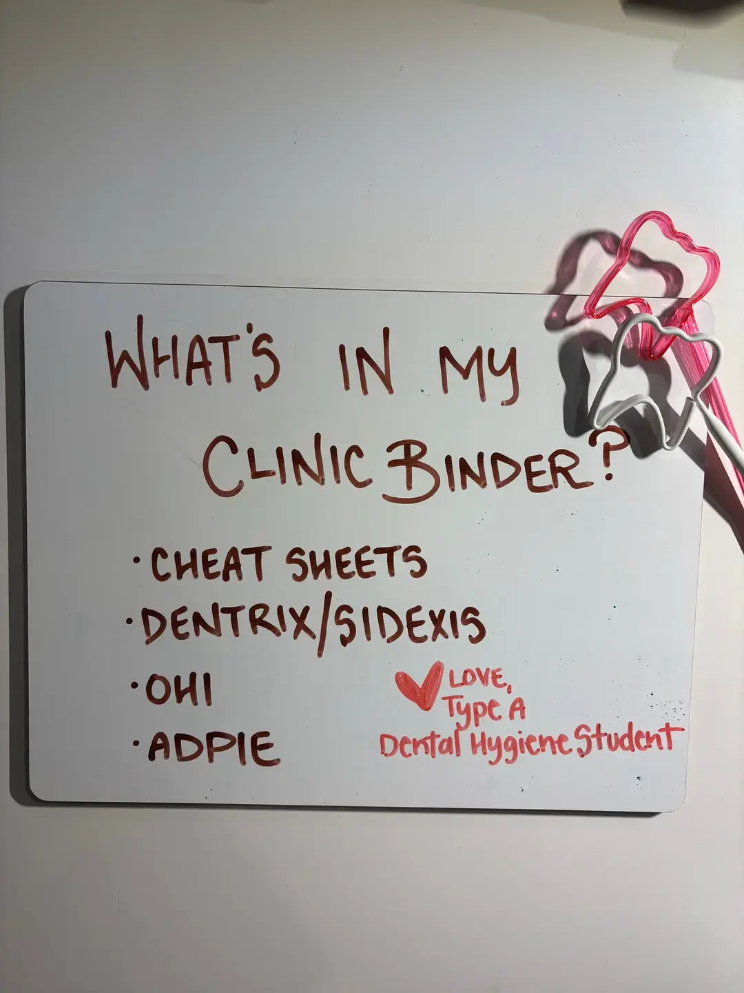 I’ve been asked A LOT to show what’s in my clinical binder since I definitely praise my organization skills and love to hand write all my own notes and guides! So here you go!! Let me know what you think! Let me know if I missed anything! And please, ask any questions you have!  #fyp #foryou #foryoupage #dentalhygienist #dentalhygiene #dentalhygieneschool #dentalhygienestudent #dentalhygienistlife #futurerdh #dental #rdh #schoolsupplies #typeA #organized #getorganized #schoolorganization #clinic #clinicbinder 