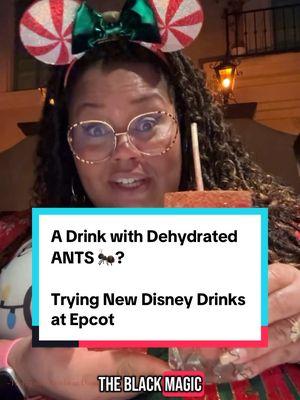 Trying new #Disney drinks got out of hand VERY quickly! Watch until the end because this one’s a MOMENT lol.. Went on a YOLO spree trying new drinks at #Epcot with the fam over Christmas! We love going to Mexico and had to try the Black Magic…I just didn’t realize it had actual ants on the rim!  Would you try this drink? Does it help if @nph developed it for WDW?  #disneyfoodie #disneycreator #epcotdisney #epcotfood #drinkingaroundtheworld 