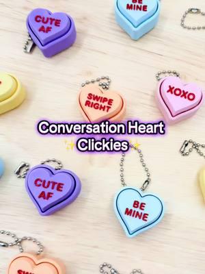 These conversations hearts are even cuter than the originals but we don’t suggest eating them File and switches from Pawpular Prints #clicker #asmr #asmrsounds #hearts #bemine #vdaygift #ValentinesDay #satisfyingsounds #assembly #xoxo #quirky #keychains