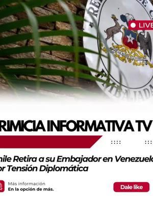 Chile puso fin a la misión de su embajador en Venezuela, Jaime Gazmuri, debido a las tensiones tras la polémica reelección de Nicolás Maduro en julio de 2024. El gobierno chileno, liderado por Gabriel Boric, calificó el proceso como fraudulento y ha exigido transparencia electoral. #Chile #Venezuela #CrisisDiplomática #Maduro #GabrielBoric #Elecciones2024 #Noticias #paratiiiiiiiiiiiiiiiiiiiiiiiiiiiiiii @Venezolanos en USA 🇻🇪❤️🇺🇸 #trending @The New York Times @VENEZOLANOS _USA_UTAH @Carlos_Eduardo_Espina @VENEZOLANOS EN LIMA PERÚ #Canva 