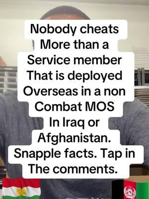 Nobody cheats more than a service  member that is deployed overseas in a non combat MOS in Iraq or Afghanistan. Watch the video. Tap in the comments. #iraq #afghanistan #overseas #marinecorps #miltok #militarylife #gunho #stellar #foryoupage #foryourpage #semperfi 