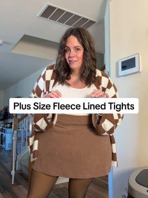 It’s basically my duty now to let you know when I find comfortable, apron belly friendly, plus size tights and these viral fleece lined tights do not sag in the butt or fall down! It was finally cold enough to really try these out and I’ve been wearing them for 8 hours now! These are the tan in the 2x/3x. #plussizetights #plussizestyle #plussizefashion #apronbelly #apronbellybaddies #plussizetryon 