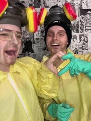 The crinkle of the hazmat suits is so loud LMAO, cosplay instagram is @trenchcosplays #breakingbad #brba #breakingbadcosplay #jessepinkman #cosplay #walterwhite #heisenberg 