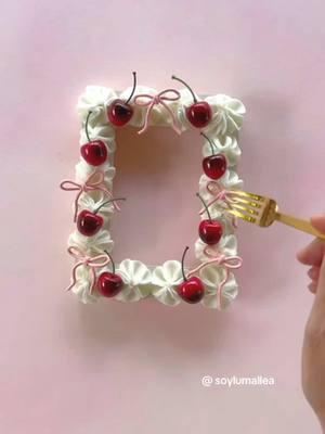 DIY cherry picture frame 🍒! save this craft for #galentinesday !! #ValentinesDay #valentinesdaygift #valentinecraft #craft #cherry #DIY 