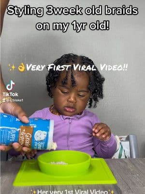 Who remembers this?? My girls very first viral video!! We will be 3 soon and STILL doing this protective style! #fyp #foryoupage #blakestone #tjandblake #hairtok #hairinspo #dallas #kidsoftiktok #protectivestyle #blackgirlhair #toddlerhair 