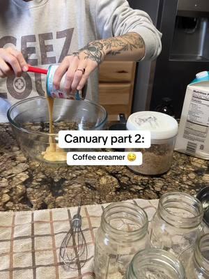 Canning coffee creamer 😬😍 #homestead #homesteadtiktok #canuary2025 #canuary #pressurecanning #canningtiktok #canningcoffeecreamer #coffeecreamer #homemadecoffeecreamer 