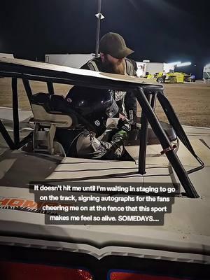 See why that somedays is in all caps is because this sport can be just as draining as it is fun.... #dirttracklife #girlracer #abbyelizabethmiller  #dirtcar #carracing #dirttrack #racecarsoftiktok 