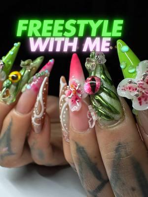 Shout out to my clients who book freestyles!! This removal & full set took close to 3 hours  🎨Using @functionofvex auramelt ombré powders 💅In shape XL stilletto @Apres Nail  🖌️XL liner brush @Notpolishinc  #junknails #cybercore #cybergoth #cybernails #chromenails #lakewoodnails #nailslakewood #lakewoodnailtech #longbeachnails #longbeachnailtech #nailslongbeach #lanails #nailsla #ocnails #altnails #lanailtech #gelxnearme #gelxtech #greennails #fairynails #enchantednails #nailcontentcreator #nailtutorial 