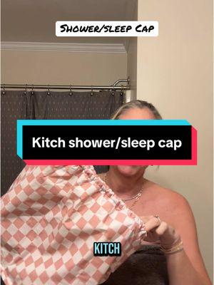 Don’t wear those ugly shower caps anymore. This is a beautiful dual purpose cap for sleeping or showering. @Kitsch LLC #showercap #sleepcap #kitsch #hairwrap #hairprotection #bedhair #showerroutine 