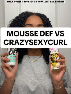 Which foam you like best MOUSSE DEF, CRAZYSEXYCURL or BOAF OF EM? Both foams give a great hold, reduce frizz, resist humidity, can be used solo✨ #moussedef #crazysexycurl #naturalhair #curlyhairroutine #TheDoux #WashAndGo #washday 