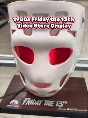 Amazing! Very rare vintage 1980s video store display light up friday the 13th promotional mask! #fridaythe13th #vintagehorror #fridaythemovie #vintagehorrormovies #horrorcollecting #jasonvoorthees #horrormemorabilia #pandorasboxtoysandcollectibles #80shorror #80shorrormovies #80shorrorfan #horrorfan 