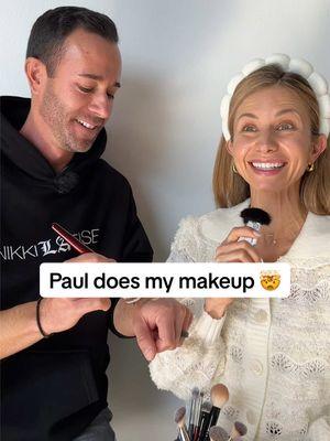 After a decade on social media, I was finally able to convince him! 🙌  Paul did my makeup, and I have to say, I was impressed. He's clearly been paying attention. :)   What do you think of his work? 💄✨ @BK Beauty Brushes #husbanddoesmymakeup #bkbeauty #makeuptutorial #bkbeautybrushes 