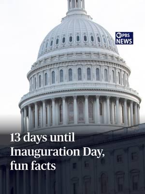 13 days until Inauguration Day, fun facts On January 20, President-elect Donald Trump will be sworn in again, this time as the 47th president of the United States. Leading up to Inauguration Day, PBS News correspondents are delivering 20 fun Inauguration Day facts as we count up to the big day. #2025 #pbsnews #newshour #pbsnewshour #inauguration #inauguration2025 #trumpinauguration #inaugurationday #47president #oath #johnyang