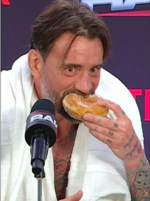 Bro LOVES a good sweet treat 😋🍩 #WWE #CMPunk