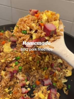 BBQ pork fried rice  Frying oil  Steamed white rice(using jasmine rice) Scrambled eggs  Dark mushroom flavor soy sauce  Light soy sauce  Frozen peas & carrots  Garlic  Onion  Green onion  BBQ pork (from Ranch 99) #friedrice #rice #bbqporkfriedrice #bbqpork #chinesefood #homecooking #homemade #recipes #comidachinacasera #comidachina #rice #soysauce #EasyRecipe #cookwithme #cookingtutorial #recetas #recetasfaciles 