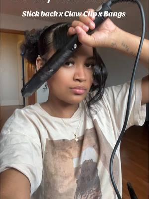 Cuteeeee #sierra_2124 #hairinspo #hairstyleideas #blackgirlmagic #mixedgirlmagic #edgesonfleek #edgeslaid #edgestutorial #sleekhairstyle #bangstutorial #slickback #clawcliphairstyles #clawclip 