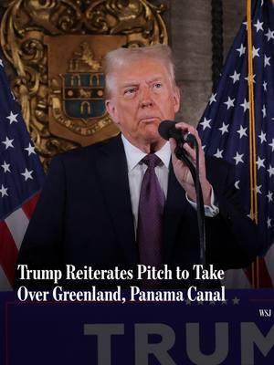 President-elect Donald Trump declined to rule out using military or economic coercion to gain control of Greenland and the Panama Canal. Since winning the election, Trump has repeatedly raised the idea of taking over the Panama Canal from Panama and taking control of Greenland from Denmark. 📷: Carlos Barria/Reuters #trump #donaldtrump #wsj