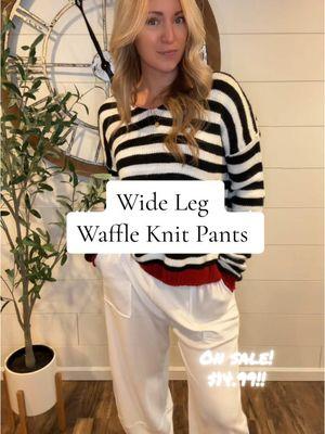 These barrel pants are so cute!! Now is the time to stock up for spring!!  #barrelpants #widelegpants #waffleknit #comfypants #sweatpants #tiktokshopyearendsale  @Uaneo 