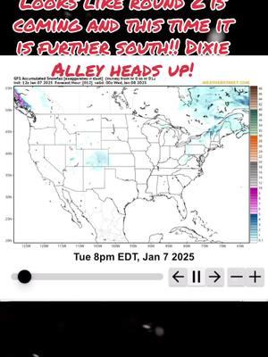 Here is your 10 day accumulated snowfall forecast! This storm will not be as large geographically, or as strong, but will cause many issues from northern Texas all the way through Georgia! #winter #snowstorm #2025 #fyp #outlook #10day #forecast 