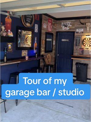 Replying to @nicole tour of Michelle the bartender’s garage bar / studio (where I record all my videos)🥰 #garagebar #studio #contentcreator #bartour 