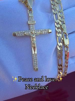 Peace and love necklace #crossnecklace #jesuslovesyou #jesuschrist #crucifico #jesusnecklace #fyp 