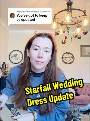 Replying to @Tonia Gray Starfall Ball Wedding Dress transformation update! We got an airbrush machine!! #wishmeluck #starfall #starfallball #weddingdress #fantasyball #BookTok #acotar #ballgown 