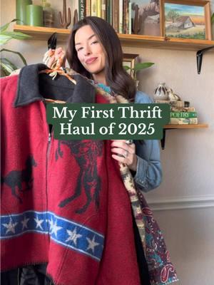 The thrift stores have already been good to me in 2025 🤠 #thrifthaul #thriftwithme #thriftedandstyled #thriftstyle #vintage #vintagewestern #western #thrift #thrifted #thriftfinds #tryonhaul 